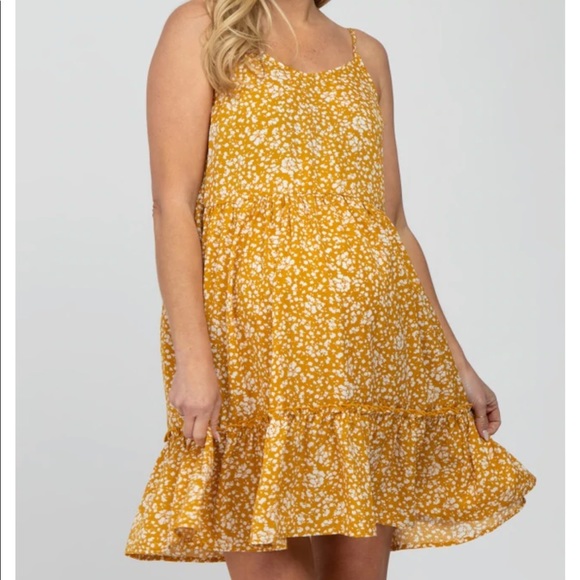 Pinkblush Dresses & Skirts - Yellow Floral Hem Maternity Dress